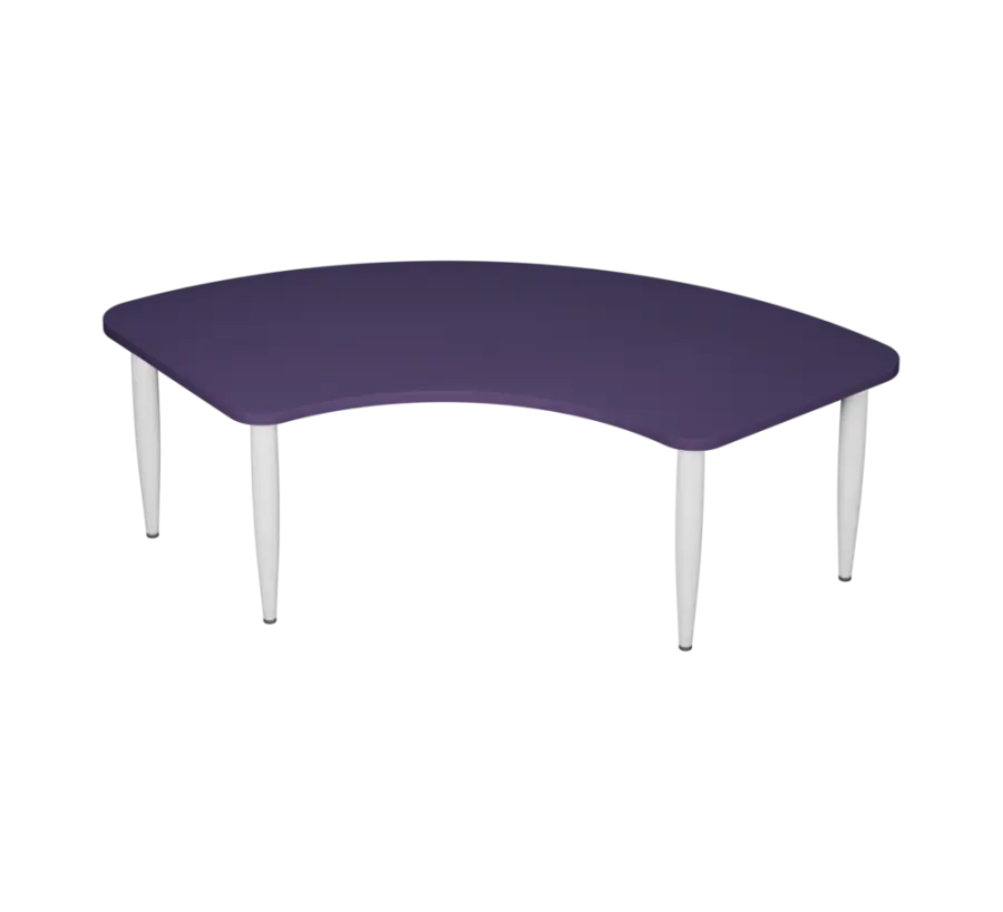 PLAYFORM 28 modulární hravé stoly, výška 520 mm, kovová podnož bílá, deska 25 mm, fialková